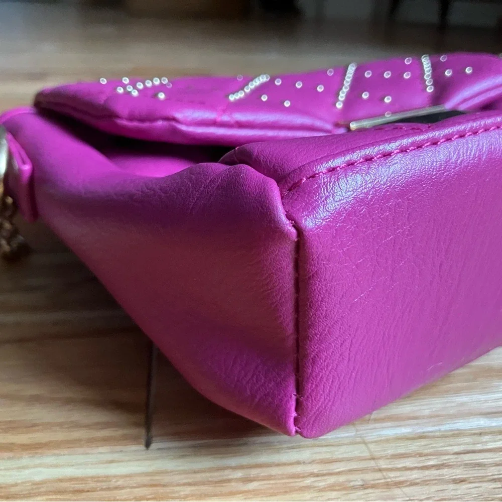 Vintage 2000s‎ Rampage Pink Quilted Studded Crossbody Shoulder Bag